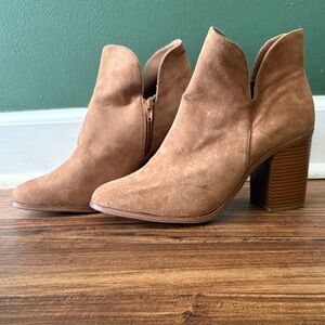 Lulu's Brown Suede Ankle Booties